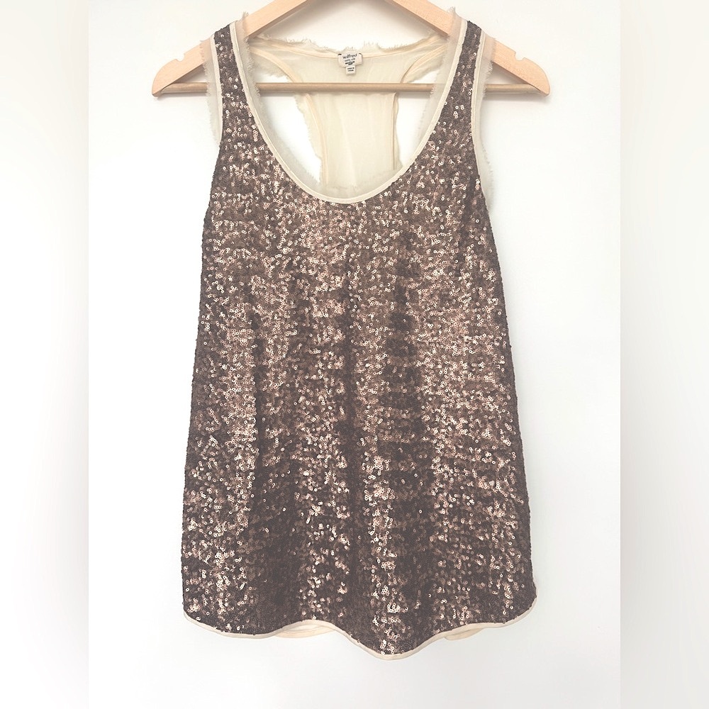 Wilfred Sequin Tank Top - Brown and Cream